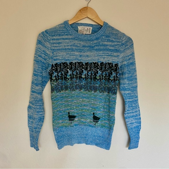 Vintage Macy’s blue and green duck sweater - Picture 1 of 6